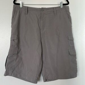 Gray light weight cargo shorts